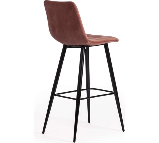 Барный стул Tetchair Chilly (mod.7095б), 1 шт. в упаковке, ткань/металл, 50x44x104 см, высота до сиденья 76 см, коралловый barkhat 15 /черный 19638