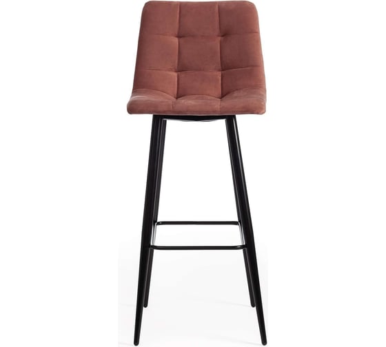 Барный стул Tetchair Chilly (mod.7095б), 1 шт. в упаковке, ткань/металл, 50x44x104 см, высота до сиденья 76 см, коралловый barkhat 15 /черный 19638