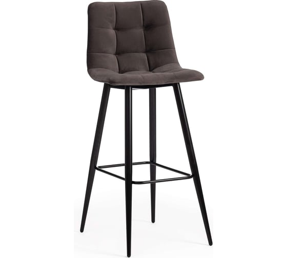 Барный стул Tetchair Chilly (mod.7095б), 1 шт. в упаковке, ткань/металл, 50x44x104 см, высота до сиденья 76 см, темно-серый barkhat 14/черный 19641