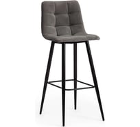 Барный стул Tetchair Chilly (mod.7095б), 1 шт. в упаковке, ткань/металл, 50x44x104 см, высота до сиденья 76 см, серый barkhat 26/черный 19640