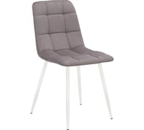 Стул Leset Скай металл белый, велюр светло-серый Т15 41556