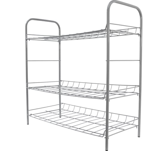 Полка для обуви Palladium BUTLER 008.01 3-х ярусная разборная, серый, 65x64,5x29 см 115877