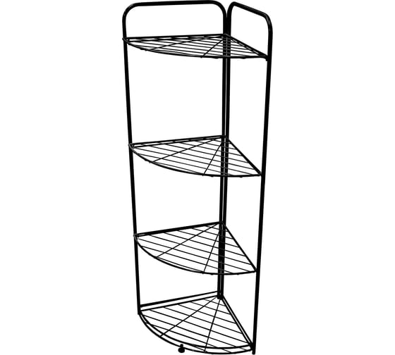 Универсальный стеллаж Palladium BUTLER 008.08 4-х секционный, угловой, разборный, 120х35х35 см, черный 115891