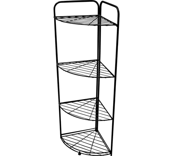 Универсальный стеллаж Palladium BUTLER 008.08 4-х секционный, угловой, разборный, 120х35х35 см, черный 115891 1