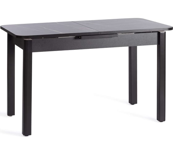 Стол Tetchair Aligery лдсп/hpl/опора-массив березы, 130x75+30x75 см, мрамор черный/черный 20607