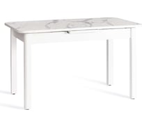 Стол Tetchair Aligery лдсп/hpl/опора-массив березы, 130x75+30x75 см, мрамор светлый/белый 20606