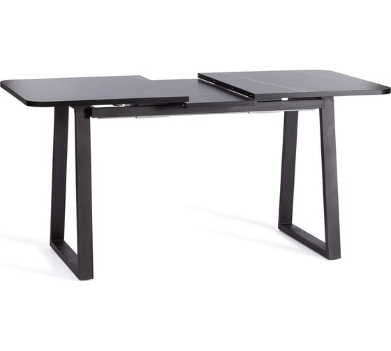 Стол Tetchair Maltido лдсп/hpl/металл, 130x75+30x75 см, мрамор черный/черный 20627