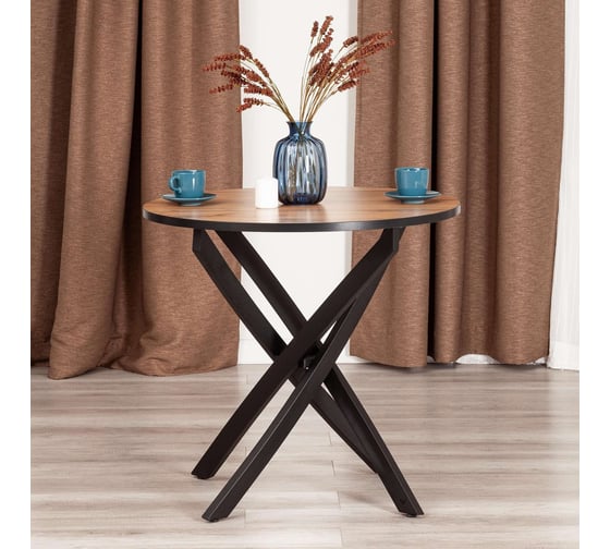 Стол Tetchair Manzana лдсп/hpl/металл, 80x80x75 см, дуб вотан/черный 20619