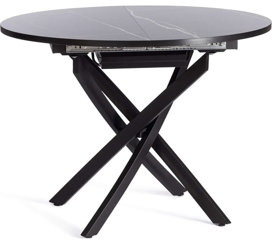 Стол Tetchair Manzana лдсп/hpl/металл, 100x100+30x75 см, мрамор черный/черный 20618