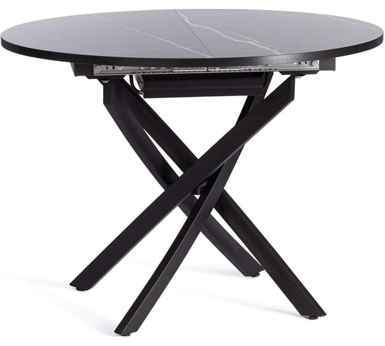Стол Tetchair Manzana лдсп/hpl/металл, 100x100+30x75 см, мрамор черный/черный 20618