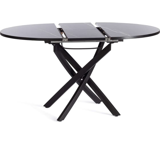 Стол Tetchair Manzana лдсп/hpl/металл, 100x100+30x75 см, мрамор черный/черный 20618