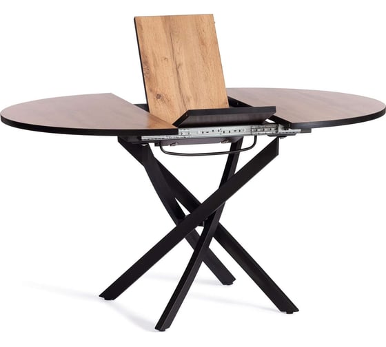 Стол Tetchair Manzana лдсп/hpl/металл, 100x100+30x75 см, дуб вотан/черный 20617