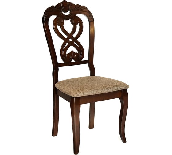 Стул Tetchair Андромеда/ Andromeda дерево гевея, 47x55,5x107 см, cappuchino, ткань коричневая s 168-7, комплект 2 шт. 12895 1