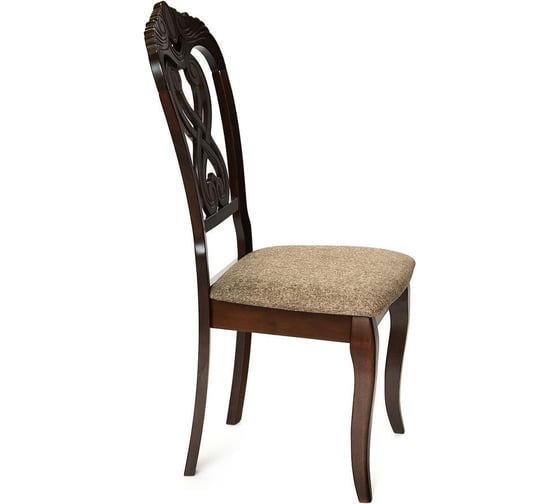 Стул Tetchair Андромеда/ Andromeda дерево гевея, 47x55,5x107 см, cappuchino, ткань коричневая s 168-7, комплект 2 шт. 12895