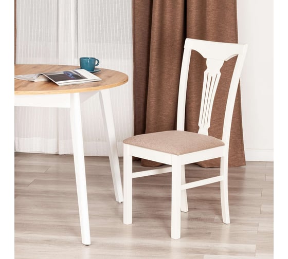 Стул Tetchair Гермес/ Hermes комплект 2 шт., дерево гевея, 43x49x94 см, ivory white, ткань серая (tm-164) 20121
