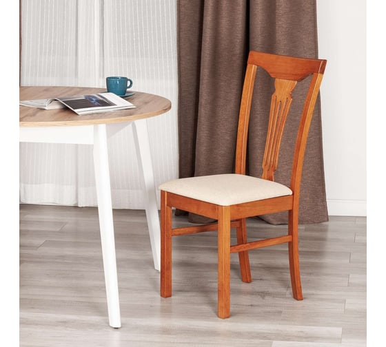 Стул Tetchair Гермес/ Hermes комплект 2 шт., дерево гевея, 43x49x94 см, espresso, ткань бежевая (s178-4) 20120