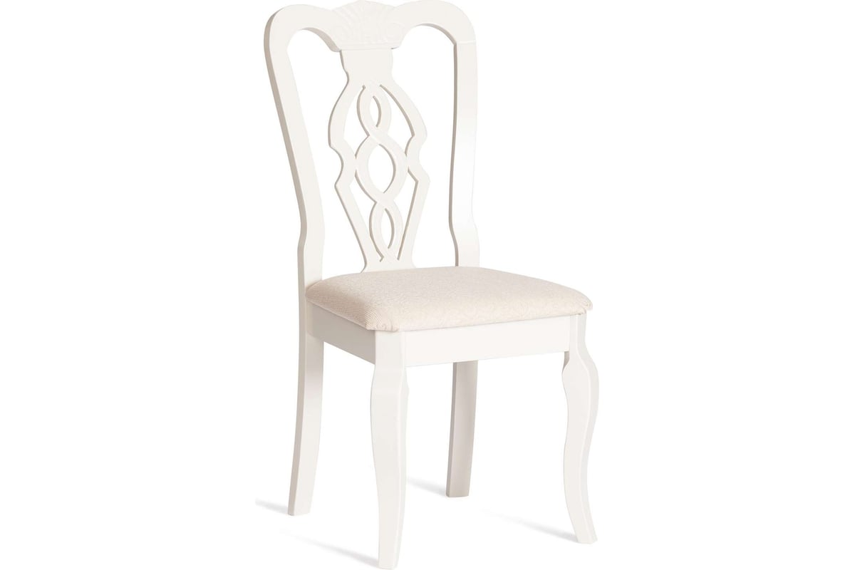 Стул Tetchair Афродита/ Aphrodite комплект 2 шт., дерево гевея, 46x54x99  см, ivory white, ткань кремовая с рисунком (а04) 20118 - выгодная цена,  отзывы, характеристики, фото - купить в Москве и РФ