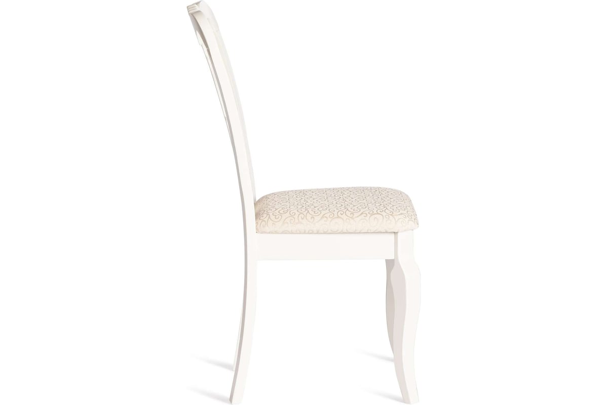 Стул Tetchair Афродита/ Aphrodite комплект 2 шт., дерево гевея, 46x54x99  см, ivory white, ткань кремовая с рисунком (а04) 20118 - выгодная цена,  отзывы, характеристики, фото - купить в Москве и РФ