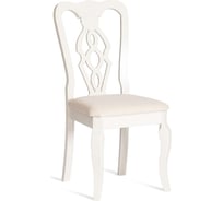 Стул Tetchair Афродита/ Aphrodite комплект 2 шт., дерево гевея, 46x54x99 см, ivory white, ткань кремовая с рисунком (а04) 20118