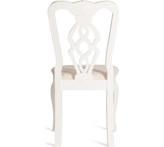 Стул Tetchair Афродита/ Aphrodite комплект 2 шт., дерево гевея, 46x54x99 см, ivory white, ткань кремовая с рисунком (а04) 20118
