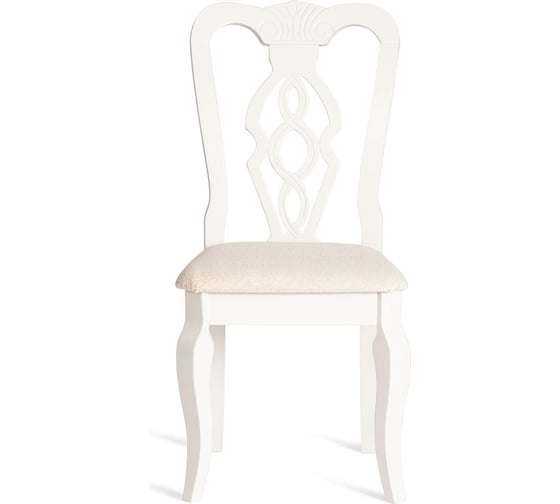 Стул Tetchair Афродита/ Aphrodite комплект 2 шт., дерево гевея, 46x54x99 см, ivory white, ткань кремовая с рисунком (а04) 20118