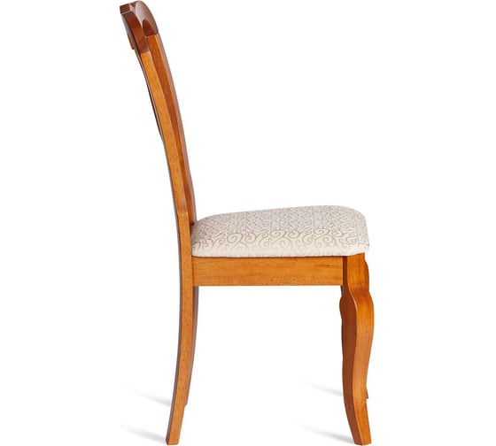 Стул Tetchair Афродита/ Aphrodite комплект 2 шт., дерево гевея, 46x54x99см, espresso (дуб в красноту), ткань кремовая с рисунком (а04) 20116