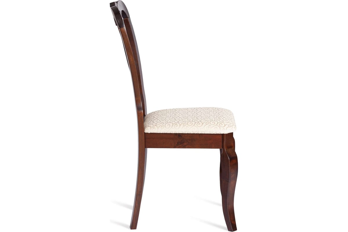 Стул Tetchair Афродита/ Aphrodite комплект 2 шт., дерево гевея, 46x54x99см,  cappuchino, ткань кремовая с рисунком (а04) 20115 - выгодная цена, отзывы,  характеристики, фото - купить в Москве и РФ