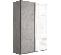 Шкаф Е1 Прайм 2-х дверный ЛДСП, белое стекло 25166-7