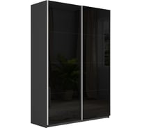 Шкаф Е1 Прайм 2-х дверный черное стекло 29879-1