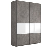 Шкаф Е1 Прайм 2-х дверный Комби ДСП/стекло белое 25197-2