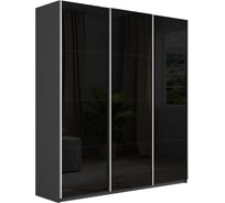 Шкаф Е1 Прайм 3-х дверный черное стекло 29877-1
