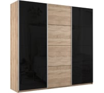 Шкаф Е1 Прайм 3-х дверный черное стекло, ЛДСП 25164-5