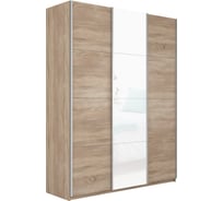 Шкаф Е1 Прайм 3-х дверный Комби ДСП/стекло белое 25199-6