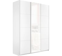 Шкаф Е1 Прайм 3-х дверный Комби ДСП/стекло белое 25198-1