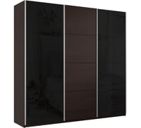 Шкаф Е1 Прайм 3-х дверный Комби ДСП/стекло черное 25198-3