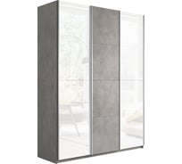 Шкаф Е1 Прайм 3-х дверный Комби стекло белое/ДСП 25199-2