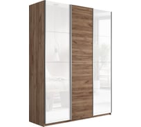 Шкаф Е1 Прайм 3-х дверный Комби стекло белое/ДСП 25199-4