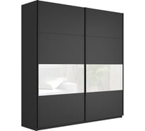 Шкаф Е1 Широкий Прайм 2-х дверный 3 секции ДСП/стекло белое 28490-7