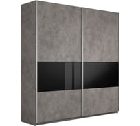 Шкаф Е1 Широкий Прайм 2-х дверный 3 секции ДСП/стекло черное 28490-2