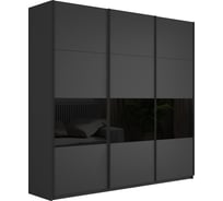 Шкаф Е1 Широкий Прайм 3-х дверный 3 секции ДСП/стекло черное 28491-8