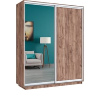 Шкаф Е1 Широкий Экспресс 2-х дверный зеркало, ЛДСП 34666-17