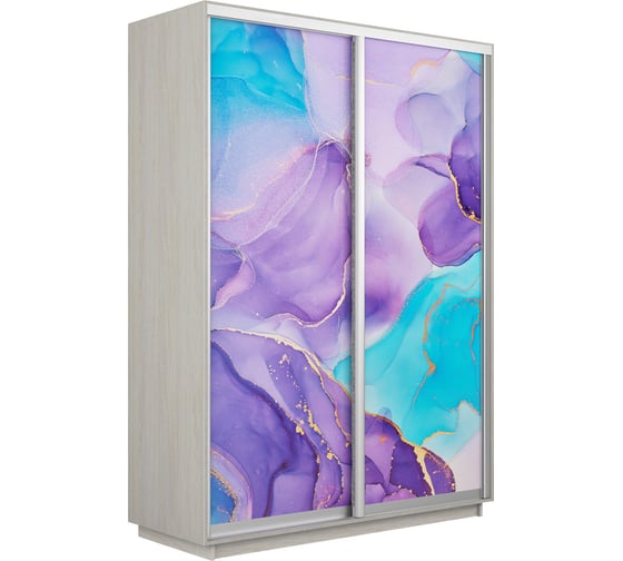 Шкаф Е1 Экспресс 2-х дверный Фото №1002 Абстракция фиолетовая 694-31 1