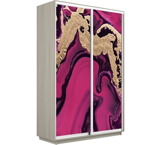 Шкаф Е1 Экспресс 2-х дверный Фото №1005 Абстракция розовая 688-48 1
