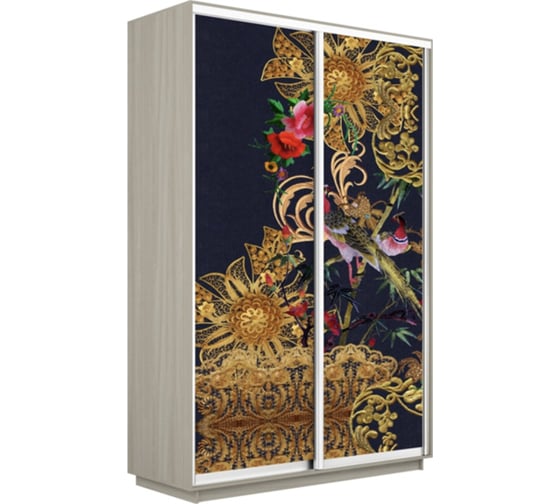 Шкаф Е1 Экспресс 2-х дверный Фото №1013 золотой орнамент 688-56 1