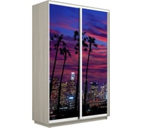 Шкаф Е1 Экспресс 2-х дверный Фото №1014 Закат над городом 690-60