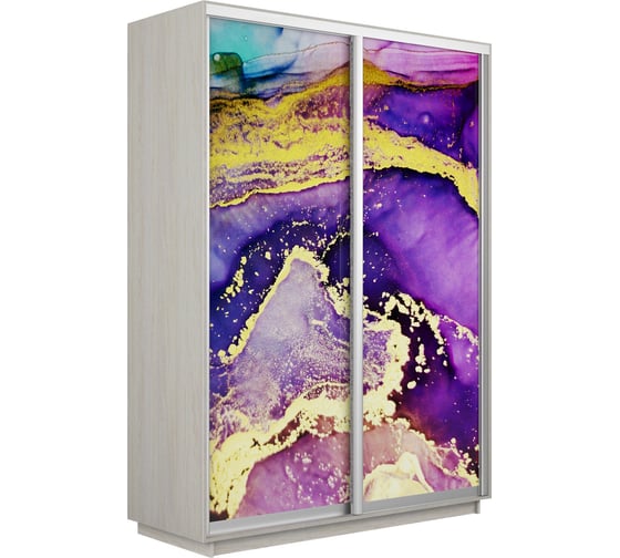 Шкаф Е1 Экспресс 2-х дверный Фото №1018 Абстракция фиолетово-золотая 688-61 1