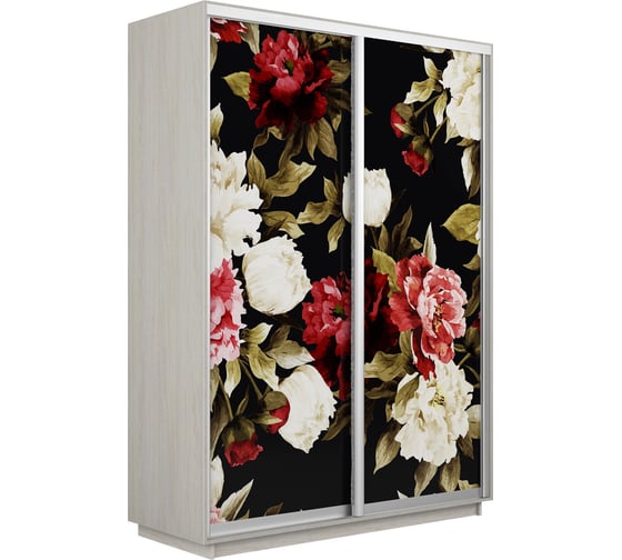 Шкаф Е1 Экспресс 2-х дверный Фото №1020 Пионы 688-63 1