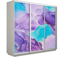 Шкаф Е1 Экспресс 3-х дверный Фото №1002 Абстракция фиолетовая 697-31