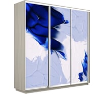 Шкаф Е1 Экспресс 3-х дверный Фото №1010 Абстракция бело-голубая 699-38