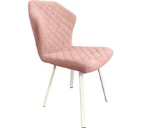 Стул FURSA Фрэнк розовая пудра (М20), белые прямоугольные ножки ФМ15БПР